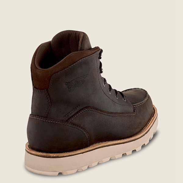 Red Wing Iş Botu Erkek - Traction Tred Lite - 6-Inch Waterproof Soft Toe - Koyu Kahverengi - 64ZVUWC